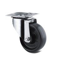 Thermoplastic wheel black with mounting plate (2 models)