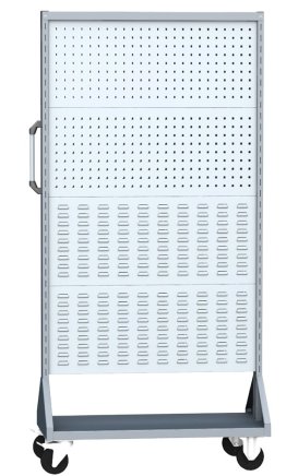 Perforated stand PSZ 23 B S1 double-sided on wheels for 8 panels