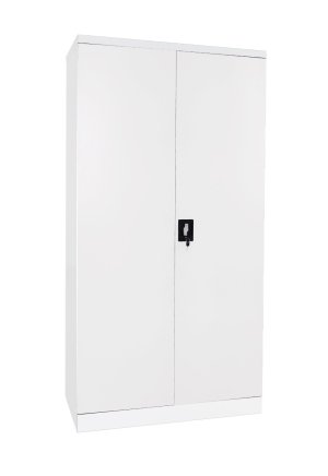 Sheet metal shelf cabinet with loaded doors C02 white