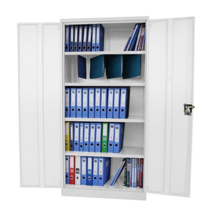 Sheet metal shelf cabinet with loaded doors C02 white - 2