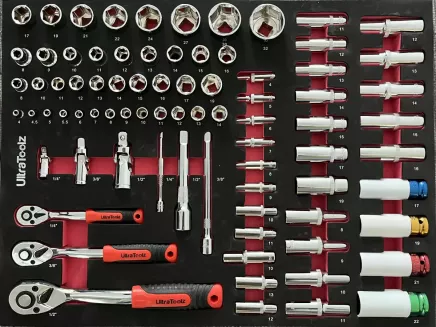 Workshop trolley for tools XT-007 + Tool set in foam insert - 10