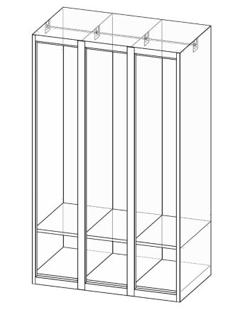 Metal wardrobe with three doors XS93-15 - 4