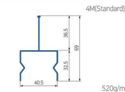 Guide for roller track PA-405A - 2