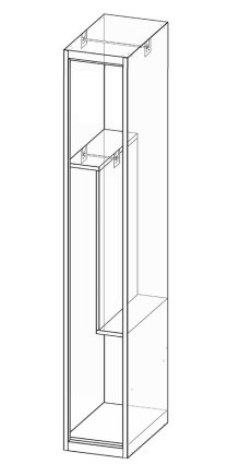 Divided wardrobe XS32-18Z RAL 7035/5010 - 1