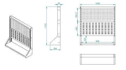 Punch stand PSZ 11 A S1 one-sided for 2 panels - 2