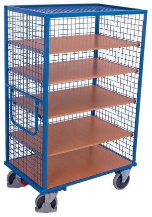 Cabinet trolley with shelves and 3 wire walls sw-800.410