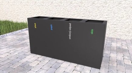 Steel III outdoor bin for sorted waste