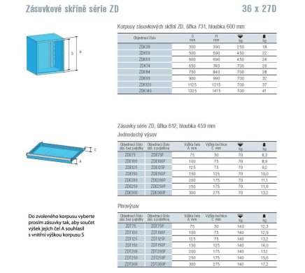 Body ZDK59 - height 590 mm - 2