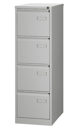 A4 filing cabinet - Bisley IPCCA14 four-drawer metal filing cabinet - 1