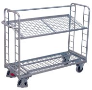 Deck trolley with galvanized inclined shelves (6 models)