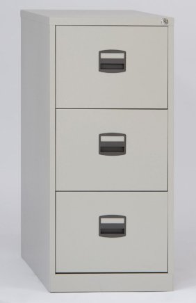 Three-drawer filing cabinet Bisley A4CC3H1A - set with dividers - 1