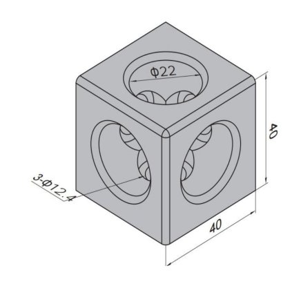 Cubic coupling 40x40 - 3