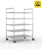 Antistatic shelf trolley with five shelves, 24040239