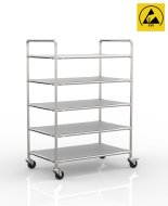 Antistatic shelf trolley with five shelves, 24040238