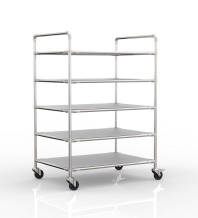 Antistatic shelf trolley with five shelves, 24040239