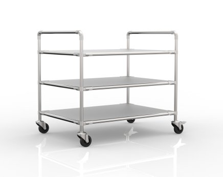 Antistatic shelf trolley with three shelves, 24040235