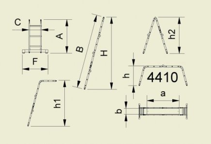 Four-part articulated ladder 4413 - 2