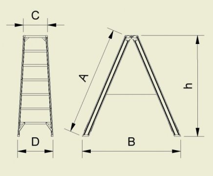 Double-sided aluminum steps Forte 9404 - 2