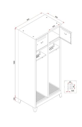 Metal wardrobe FMO/E-700-06.R - 2