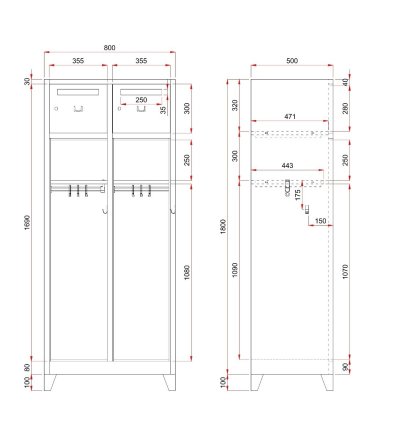 Metal wardrobe FMO/E-700-06.R - 3