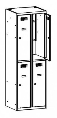 Metal wardrobe with reduced height MSum 322S width 600 mm