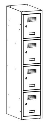 Metal wardrobe with reduced height MSum 414S width 400 mm - 2