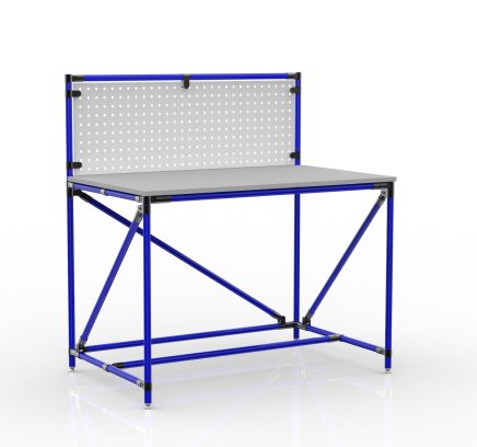 Workshop table from pipe system with perforated panel 240408312 (3 models)