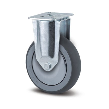 Fixed wheel gray ø 100 mm with plate attachment