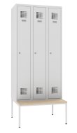 Sum 330 W metal wardrobe with bench P331 W