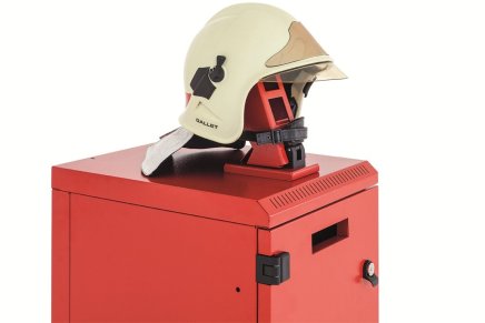 Flip-up helmet holder RAL 3000 - 3