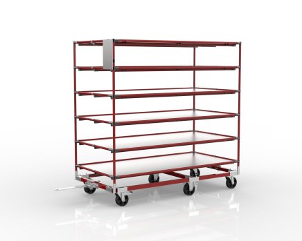 Shelf trolley made of steel chassis with superstructure 20091601