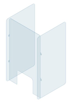 Protective plexiglass screen for the table with sides (3 models)