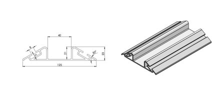 Rail - Monorail, length 1 m - 3