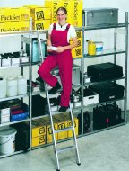 Hanging shelf ladder, bolted steps with padded edge 41406