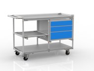 Tailor-made tubular system workshop trolley with container 22082105