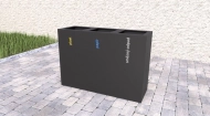 Outdoor bin for sorted waste Steel