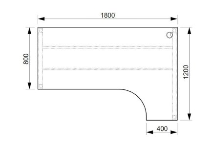 Office work desk Hobis Ergo UEO1800L - 2