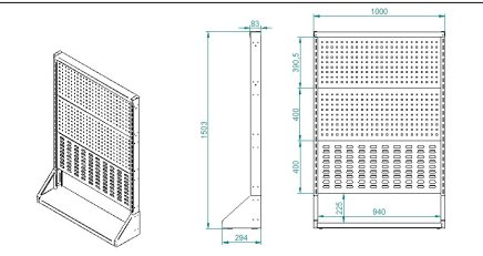 Perfostand PSZ 12 A S1 one-sided for 3 panels - 5