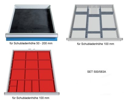 Drawer dividers, set for 3 drawers 500/583A - 5