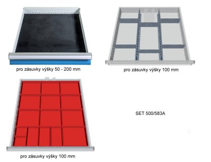 Drawer dividers, set for 3 drawers 500/583A