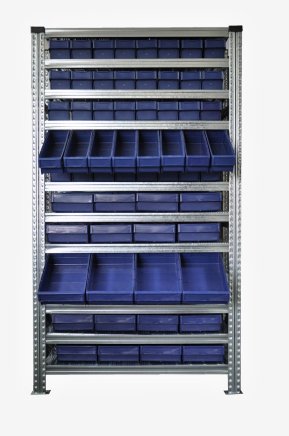 Rack with crates 100 x 230 x 400 mm - 24 pcs, 100 x 115 x 400 mm - 40 pcs - 3