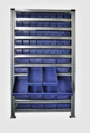 Rack with crates 100 x 230 x 400 mm - 24 pcs, 100 x 115 x 400 mm - 40 pcs - 2