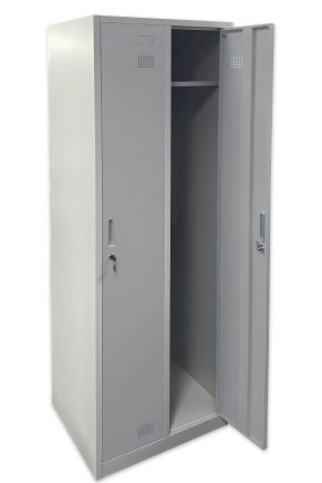 Metal wardrobe with two compartments and padlock closure - 3