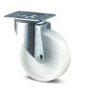 Swivel industrial wheel white with mounting plate (4 models)