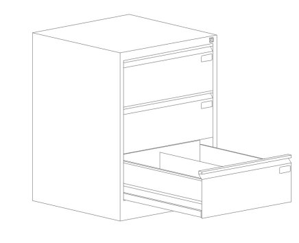 Three-drawer filing cabinet Szk 318/3 Sis for B5 format - 2