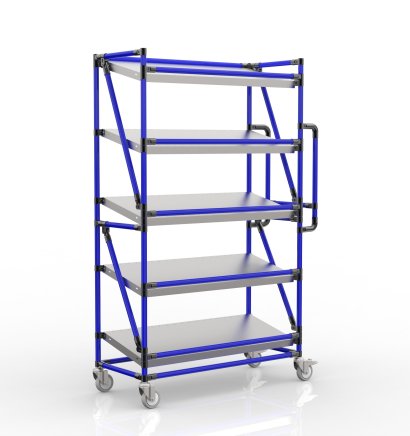 Crate rack trolley with 1000 mm wide inclined shelves, SP10040 (4 models)