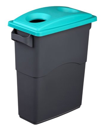 EcoSort waste bin lid for plastics - color blue-green