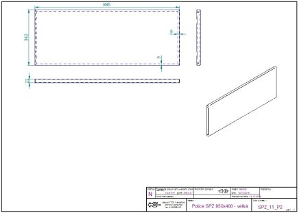 Large shelf for license plate cabinets SPZ_11_P2 - 2