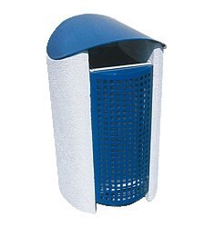 Concrete trash can with metal roof 1040