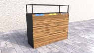 Outdoor wooden litter bin with canopy Pera II